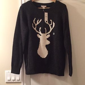 Charcoal gray reindeer sweater